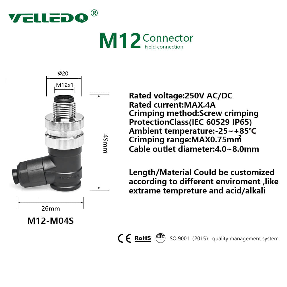M12 4 Pin Connectors M12 4 Pin Connectors