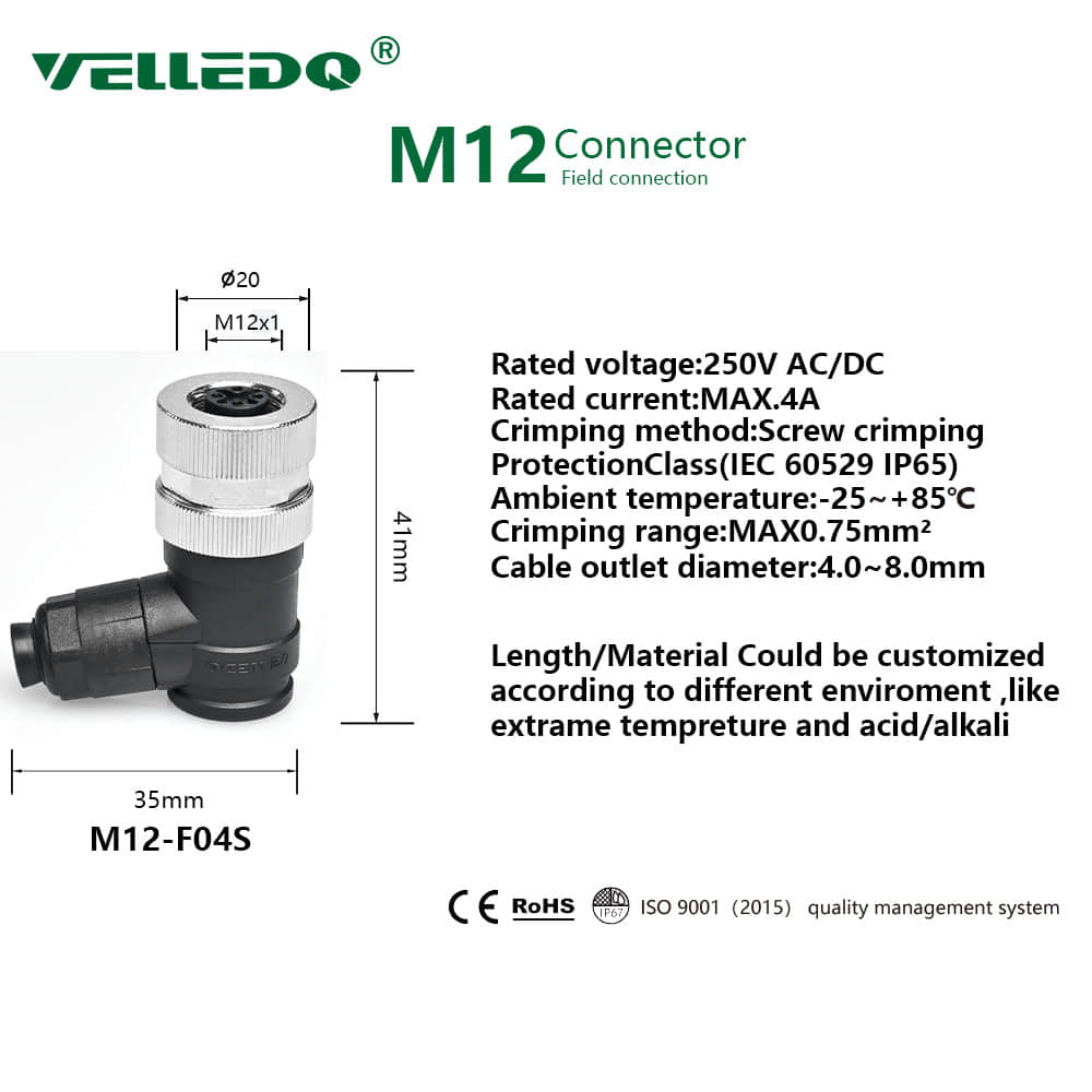 Right Angle M12 Connector Right Angle M12 Connector